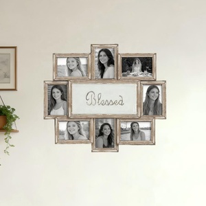 Cadre photo en bois « Famille Bénie » format 6x8, 12 ouvertures, <span class=keywords><strong>collage</strong></span> multi-photos pour accrocher au mur, pour afficher les souvenirs à la maison - Product Image 2