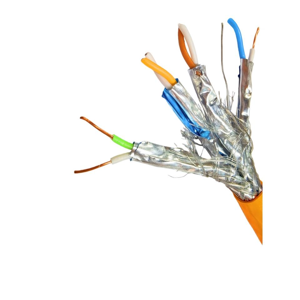 CAT7 Cable 600MHz 100Gbps 23AWG 305m Spool Bulk Pure Copper Double ...