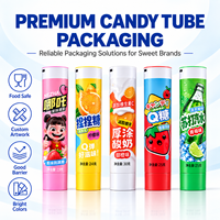 Tabung Permen Plastik Aluminium Cetak Kustom Kemasan Selai Food Grade Tutup Ulir 12.7-35mm