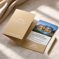 Carpeta de Presentación Inmobiliaria Personalizada con Bolsillo para Folletos de Propiedades, Kits de Venta y Documentos de Proyecto