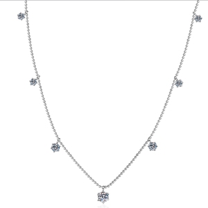 Collar de moissanita de plata S925 para mujer, sencillo, nuevo stock de fábrica, venta al por mayor - Product Image 1