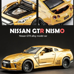 Vente en gros Modèle de voiture de sport en alliage Nissan <span class=keywords><strong>GTR</strong></span> <span class=keywords><strong>R34</strong></span> 1:32 moulé sous pression, son et lumière, portes ouvertes, décoration de modèle de voiture jouet en métal - Product Image 3