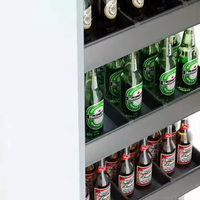 Organizador de Armário Moderno em Aço Inoxidável Cromado para Cozinha, Cesto Deslizante de 250mm com 6 Níveis para Armário Estreito