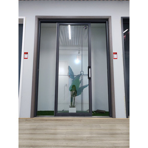 Puerta Corredera de Vidrio Templado de Seguridad Personalizada con Recubrimiento de Polvo de Aleación de Aluminio Coastal Frontier, Aislamiento Térmico para Dormitorio y Exteriores - Product Image 1