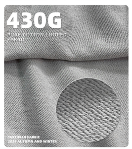 Sweat à capuche surdimensionné en molleton français 100 % coton, tissu personnalisé, vintage, uni, délavé à l'acide, pour homme - Product Image 4