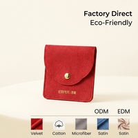 Pochette en velours personnalisée avec logo pour collier et présentation de bijoux, boîte cosmétique, emballage de luxe en flanelle pour bijoux, sac cadeau en daim