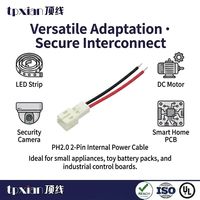 Boîtier de connecteur JST PHMR-02V, faisceau 2P, pas de 2,0 mm, queue étamée 26AWG