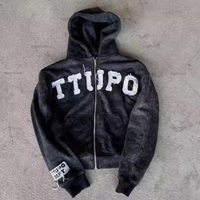 Fabricant de sweats à capuche streetwear personnalisés délavés à l'acide, avec fermeture éclair, décontractés, respirants, coupe-vent, graphiques, courts, unisexes, pour l'automne, avec grammage personnalisé