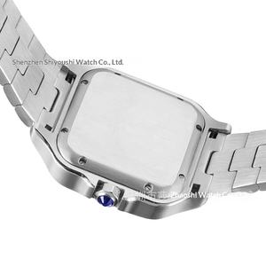 Montre d'affaires étanche à aiguilles en moissanite VVS de qualité D, directement de l'usine, avec testeur de diamant intégré, en acier inoxydable carré, mouvement à quartz - Product Image 2