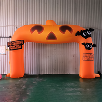 Arche Gonflable Carrée Personnalisée Citrouille d'Halloween Thème Horreur Tissu Oxford Résistant à l'Eau Durable Publicité Fête Extérieure