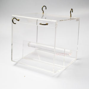 Şeffaf akrilik papağan kuş kafesleri kuş evleri besleyici - Product Image 5