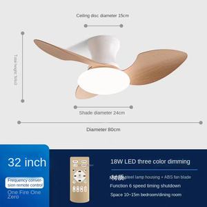 Popular Design 30" LED Dimmable <b>Smart</b> Remote Control Ceiling <b>Fan</b> with 5 Blades Glass DC/AC Motor Black - Product Image 2