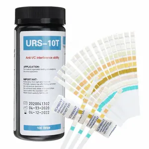 100 bandelettes de réactif pour analyse d'urine URS 10T bandelettes de test d'urine 10 paramètres, leucocytes, Nitrite, urobilinéogène, protéines, pH, cétone