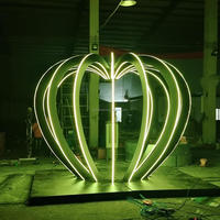 LED Paysage Art Sculpture Métallique 3D en Forme de Coeur Lumière Extérieure DMX SPI Bande Lumineuse avec Contrôle Madrixs