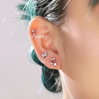 2025 gros mode cerise titane Labret hauts oreille lèvre goujon plaqué or Labret Piercing boucle d'oreille bijoux pour les mariages