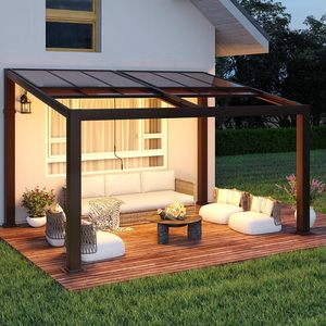 Pergola permanente entièrement en aluminium <span class=keywords><strong>pour</strong></span> patio, <span class=keywords><strong>abri</strong></span> extérieur autoportant - Product Image 5