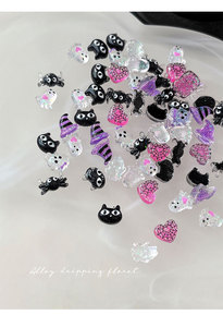 Halloween 3D Nail Art Charms Mixed Resin Nail <b>Decorations</b> DIY Cartoon <b>Witch</b> Hat Ghost Heart Nail Art Accessories Wholesale 2026 - Product Image 4