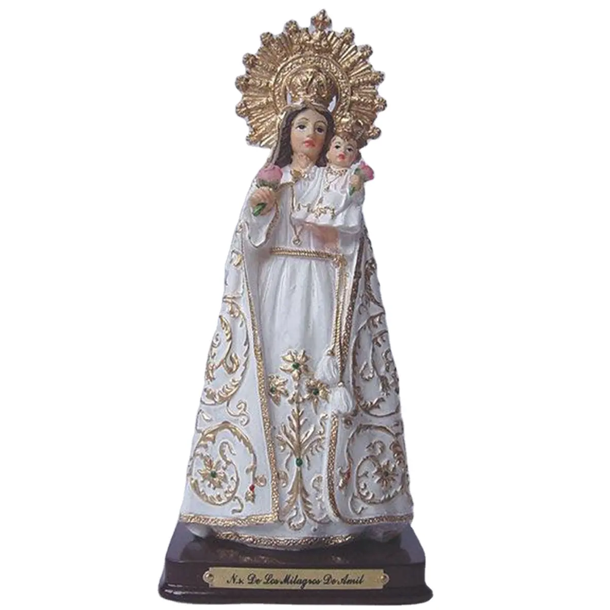 Estatua de Madonna católica religiosa de resina personalizada para decoración del hogar