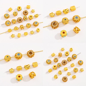NANTONG Cuentas espaciadoras de aleación chapadas en oro antiguo de tamaño mediano para accesorios de joyería DIY - Product Image 3