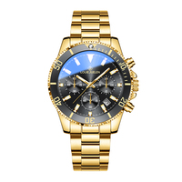 Montre Louie Juelen True Three Eyes pour Homme, Série Green Water Ghost, Lumineuse, Tendance, Étanche, Mouvement à Quartz, Aiguilles, Vente en Gros
