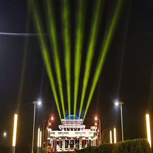 ไฟส่องเวทีแบบเคลื่อนย้ายได้ LED กำลังสูง IP65 พร้อมระบบฉายภาพแบบอินเทอร์แอคทีฟ RGBWA/UV สำหรับตลาดคริสต์มาส - Product Image 1