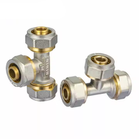 Matériaux de plomberie de haute qualité B137 raccords PEX en laiton 16-32mm attaches de tuyau PEX pleine grandeur 64109/101 t raccord PEX en laiton