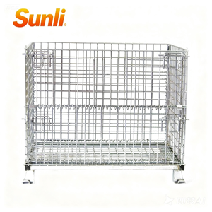 حاوية سلكية قابلة للطي متينة وثقيلة الوزن مطلية بالغلفنة الساخنة قابلة للتخصيص لمعدات تخزين البضائع - Product Image 4