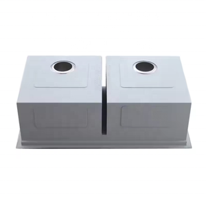 Wastafel Dapur Modern Smart Double Bowl Hitam Emas Buatan Tangan Bahan Stainless Steel SUS304 Bentuk Persegi Dengan Keran Waterfall 316 Fregadero - Product Image 4