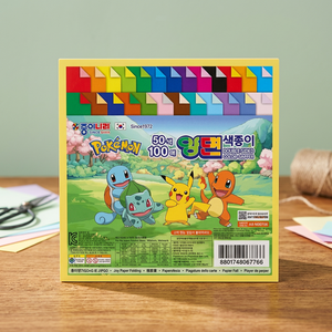 Papel de Origami de Doble Cara Jongienara, 50 Colores, 100 Hojas, 15x15cm, 100g, Paquete KR, Manualidades para Niños, Plegado DIY, Venta al Por Mayor - Product Image 2