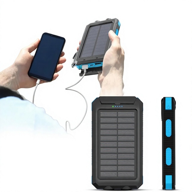 2026 Portable 4 in 1 Solar Energy Power Bank Waterproof Solar Power Bank Usb Charger 20000mah Battery Plastic Phones Devices