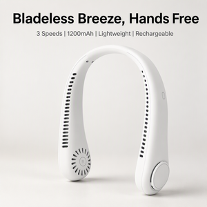 2025 New Arrivals 1200Mah Usb Portable <b>Neck</b> <b>Fan</b> Rechargeable Mini Charging <b>Fan</b> Outdoor Quick Cooling Sports Style Hands-Free - Product Image 1