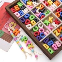 Cuentas de Plástico Brillantes y Vibrantes con Letras y Números, Orificio Grande, 3D, de la A a la Z, del 0 al 9, Dijes Sueltos para Llaveros, Collares, Manualidades DIY