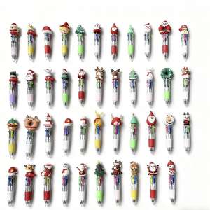 क्रॉस-बॉर्डर क्रिसमस रचनात्मक प्यारा कार्टून चार-रंग मिनी प्लास्टिक बॉलपॉइंट पेन प्रचार छात्र स्टेशनरी उपहार पुरस्कार - Product Image 6