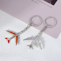 Porte-clés en alliage de zinc en forme d'avion, modèle réaliste en métal, pour cadeaux promotionnels d'entreprises aériennes et souvenirs de pilotes