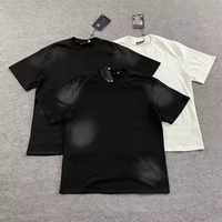 Hot Supplier Low Cost <strong>Men</strong> hell Tshirt Short Sleeve Street Fashion American Retro Wash Water Distressed Star <strong>Top</strong> <strong>Men's</strong> T-<strong>Shirts</strong>