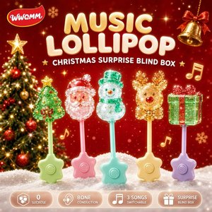 Boîte mystère musicale de Noël en forme de <span class=keywords><strong>sucette</strong></span>, bonbons durs à thème de Noël, 1 pièce par boîte pour enfants, cadeau surprise pour fête de Noël - Product Image 5