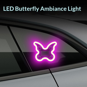 Lampe décorative de <span class=keywords><strong>voiture</strong></span> à LED solaire <span class=keywords><strong>papillon</strong></span>, best-seller transfrontalier, lumière d'ambiance, lumière d'avertissement arrière du véhicule, sensible aux vibrations - Product Image 4