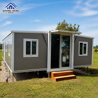 Casa Contenedor Hidráulica Expandible con Chasis de Remolque, Panel Gris Móvil, Patas Niveladoras, Puerta de Doble Cristal
