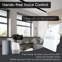 Interrupteur intelligent pour rideaux et volets roulants LangYeao Tuya WiFi+RF433, 600W, moteur 4 fils, compatible avec Alexa et Google Home, contrôle tactile et minuterie