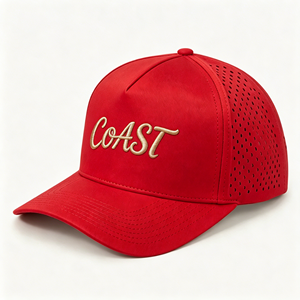 Custom Custom Rubber Patch Embroidery Logo 6 7 <b>Flat</b> <b>Hat</b> Waterproof Polyester Laser Cut Hole High Quality Cap - Product Image 1