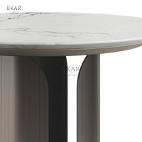 EKAR Table d'appoint minimaliste à cadre en acier inoxydable Table d'appoint au design moderne pour la maison, le bureau et la chambre à coucher