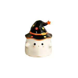 Taza de cerámica con diseño de fantasma, con tapa y asa, diseño de dibujos animados, regalo de graduación para ella - Product Image 2