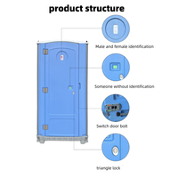 Toilettes publiques portables d'extérieur au design moderne, en matériau HDPE écologique, avec garantie d'un an pour les écoles et les parcs