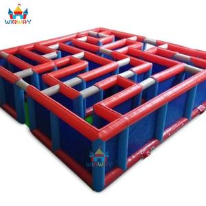 Parcours d'obstacles gonflable en PVC, maison hantée - 8x8x2m, jeu de labyrinthe extérieur pour enfants et adultes par WINWAYTOYS - Product Image 2