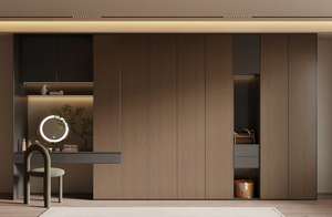 Dressing sur mesure de luxe moderne avec cloison en verre et éclairage LED pour appartement, villa, mobilier de maison - Product Image 2