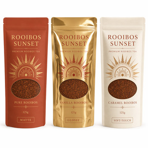 ถุงชา Rooibos สีแดงแบบซอง ถุงไมลาร์แบบปิดผนึกได้ ตั้งได้ ฐานแบน สำหรับบรรจุภัณฑ์อาหาร สำหรับชาใบชาแอฟริกัน ปราศจากคาเฟอีน - Product Image 2