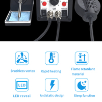 Station de soudage 8586D 2 en 1, pistolet à air chaud 700W, écran LCD numérique, fer à souder électrique 600W, station de retravail de soudage SMD