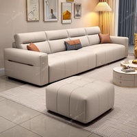 Nouveau modèle 2026 – Ensemble de canapés sectionnels modernes et minimalistes en cuir et éponge anti-griffures pour petit appartement, style crème de luxe pour salon