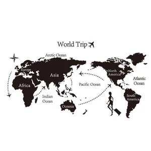 Wholesale Removable Home decor diy world trip map pvc my wall sticker