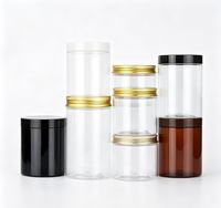 Transparente Kosmetik-Plastikdosen mit Schraubverschluss Zylinderförmiger Behälter für Kosmetikverpackungen